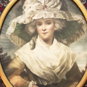 19thc Glazed Portrait Print Of Young Lady Wearing Bonnet After Original Oil Painting Glazed Portrait Antique Art 3