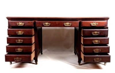 SOLD Victorian mahogany kneehole desk. - Image 6