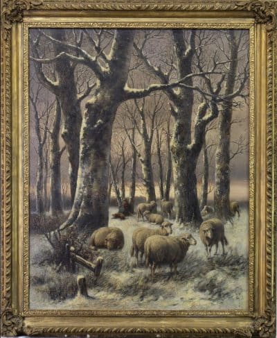 Huge Joseph Farquharson R.A. (1846-1935) O/C 19th century Antique Art 4