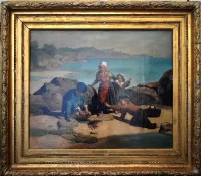SOLD Eugene Francois Fines, oil (1826-1882) Eugene Fines Antique Art 9