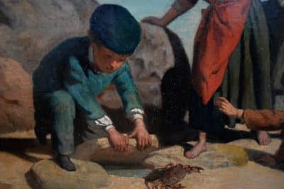 SOLD Eugene Francois Fines, oil (1826-1882) Eugene Fines Antique Art 5