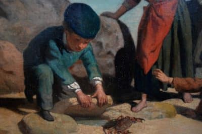 SOLD Eugene Francois Fines, oil (1826-1882) Eugene Fines Antique Art 8
