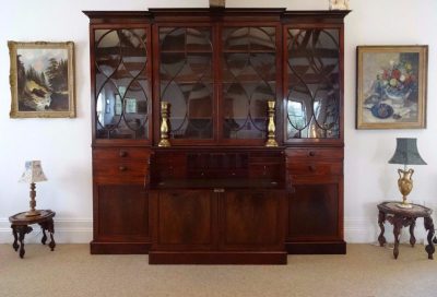 SOLD Georgian Breakfront Secretaire Bookcase 18th Cent Antique Bookcases 3