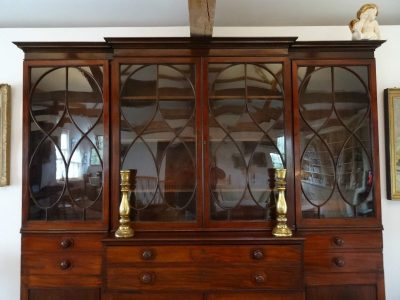 SOLD Georgian Breakfront Secretaire Bookcase - Image 2