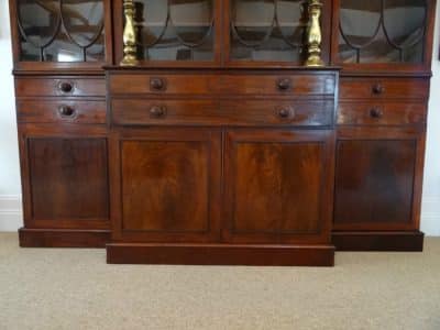 SOLD Georgian Breakfront Secretaire Bookcase - Image 5