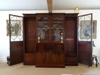 SOLD Georgian Breakfront Secretaire Bookcase - Image 6