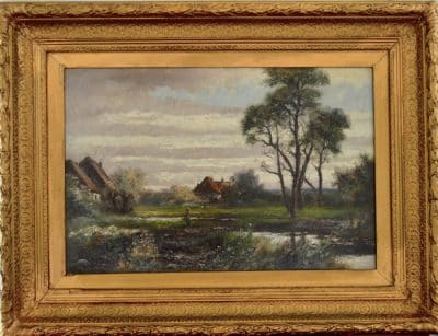 Pair ABRAHAM HULK, Jnr Oil Painting - Image 2