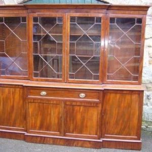 SOLD Victorian mahogany 4 door secretaire breakfront bookcase 19th century Antique Bookcases 3