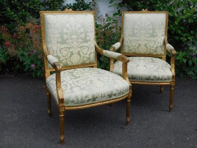 SOLD 19th century French gilt and carved parlour sofa 19th century Antique Chairs 7