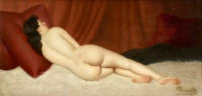 MAURICE BRIARD 1881-1957 Nude Oil Painting - Image 2
