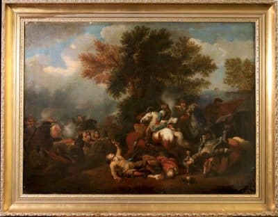 Huge 17th cent Dutch master battle scene. 17th cent cavalry skirmish Antique Art 3