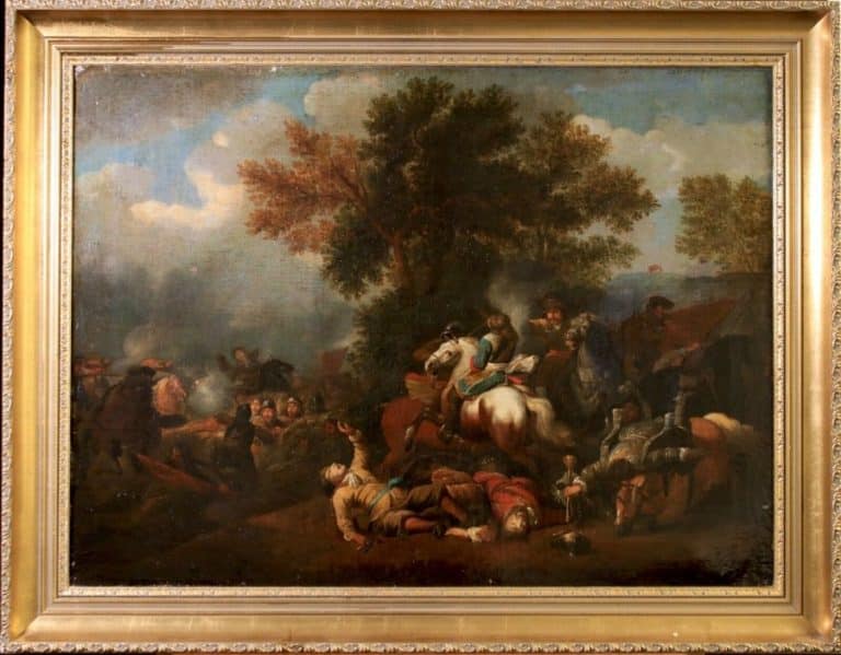 Huge 17th cent Dutch master battle scene.