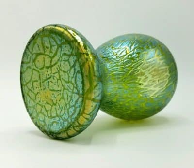 Loetz Papillion creta bulbous vase Antiques Scotland Collectors Glass 5