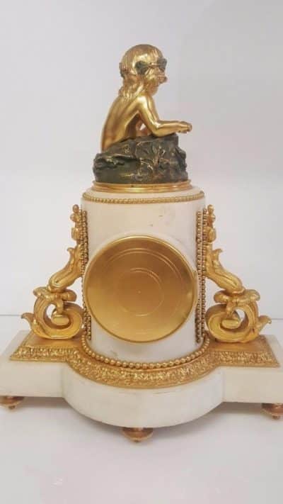 French marble ormolu mantel clock, - Image 10