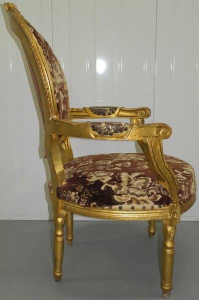 19th century French gilt occasional parlour chair 19th century Antique Chairs 5