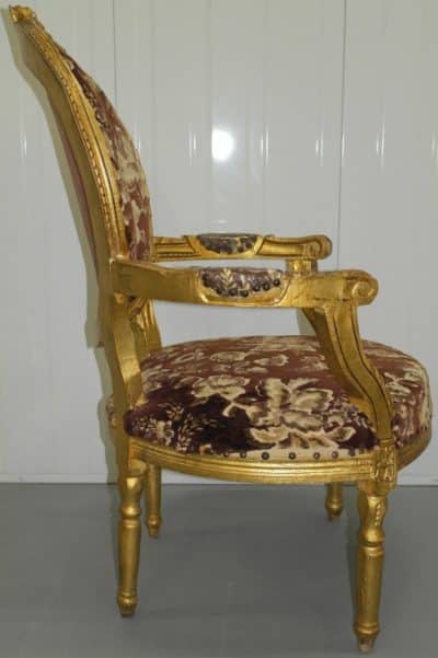 19th century French gilt occasional parlour chair - Image 3