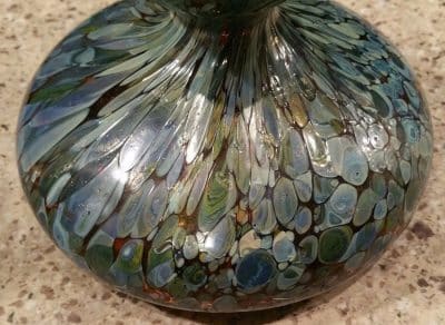 SOLD squat double gourd oil spot vase. Circa 1900s Antiques Scotland Collectors Glass 8