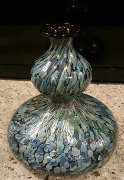 SOLD squat double gourd oil spot vase. Circa 1900s Antiques Scotland Collectors Glass 6