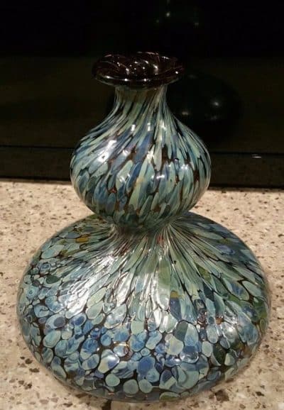 SOLD squat double gourd oil spot vase. Circa 1900s - Image 4