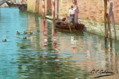 Charles Clement Calderon (1870-1906) Oil on Canvas - Image 3