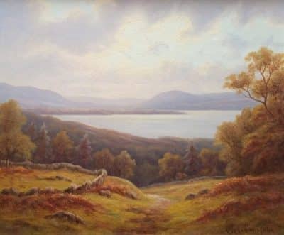Everett Watson Mellor. (Oil on canvas) Loch Lomond Antiques Scotland Antique Art 4