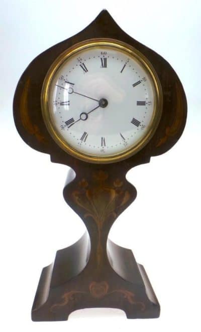 SOLD Edwardian mahogany tulip mantle clock