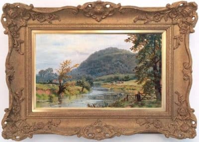 English School Oil’d Board Scottish Landscape Antique Antique Art 3