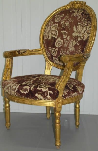 19th century French gilt occasional parlour chair 19th century Antique Chairs 4
