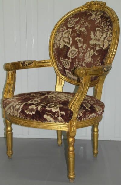 19th century French gilt occasional parlour chair - Image 2
