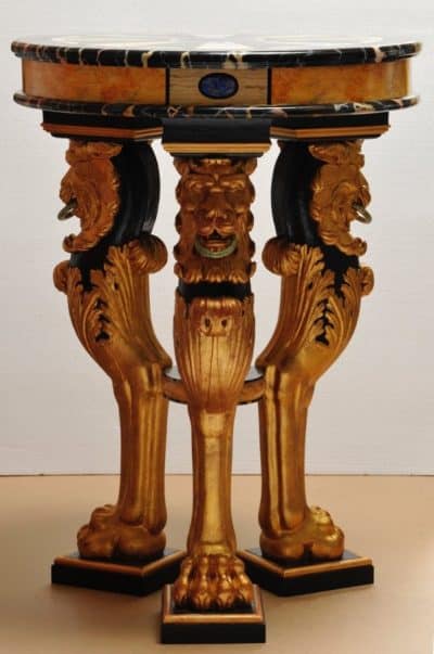 Fine Giltwood Marbled Topped Specimen Table
