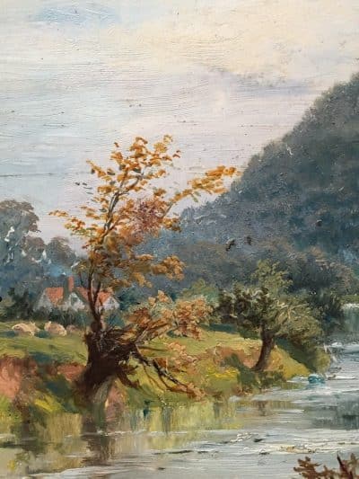 English School Oil’d Board Scottish Landscape Antique Antique Art 6