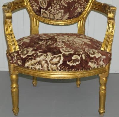 19th century French gilt occasional parlour chair 19th century Antique Chairs 6