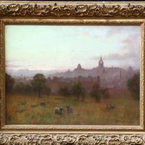 SOLD William Barr. (1867-1933) Oil on canvas. Edinburgh Scotland. 19th century Antique Art