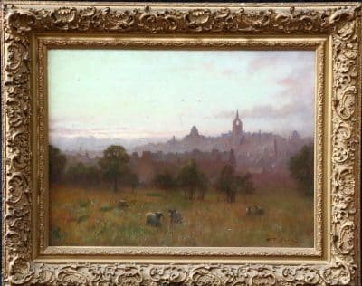 SOLD William Barr. (1867-1933) Oil on canvas. Edinburgh Scotland. 19th century Antique Art 3
