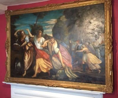 SOLD Atelier Dagher. Huge Oil on Canvas. Louvre old master copyist. - Image 3
