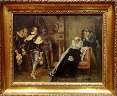 Queen Mary of Scotland, 19th cent Oil painting on canvas 19th century Antique Art 3