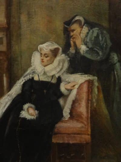 Queen Mary of Scotland, 19th cent Oil painting on canvas - Image 3