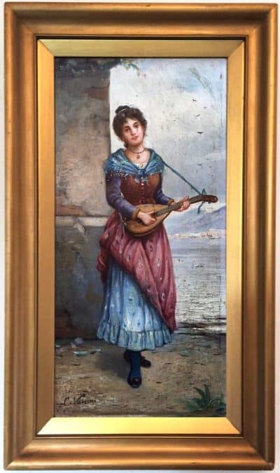 C Valensi Oil on board. 19th century Italian School 19th century Antique Art 4