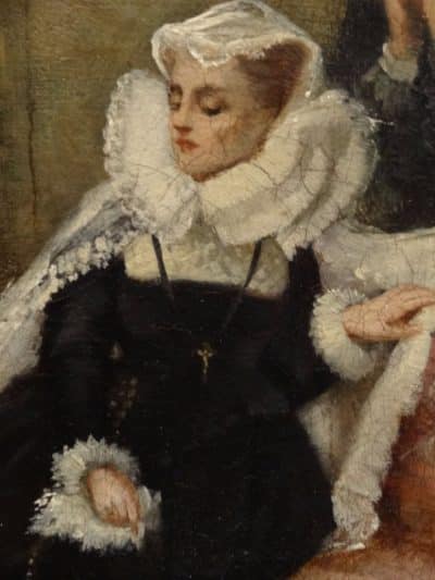 Queen Mary of Scotland, 19th cent Oil painting on canvas - Image 5