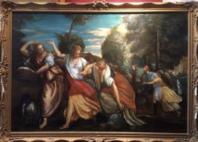SOLD Atelier Dagher. Huge Oil on Canvas. Louvre old master copyist. - Image 2