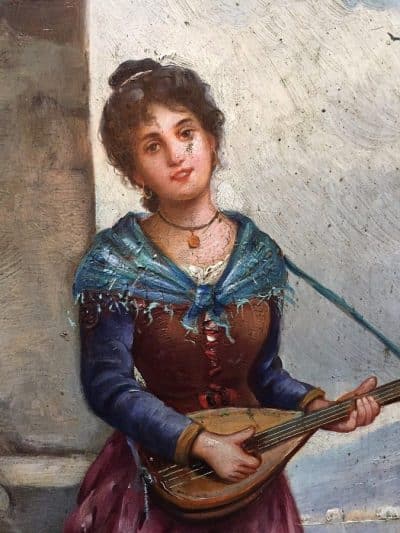 C Valensi Oil on board. 19th century Italian School - Image 3