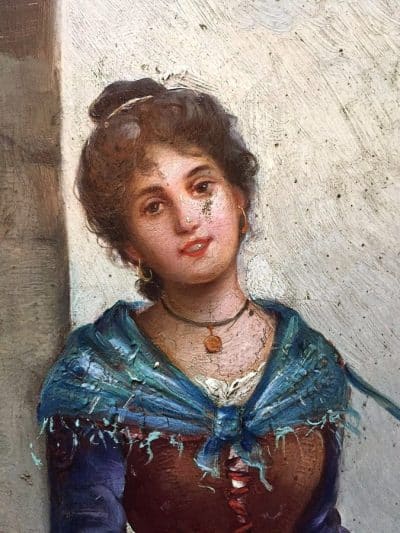 C Valensi Oil on board. 19th century Italian School - Image 4