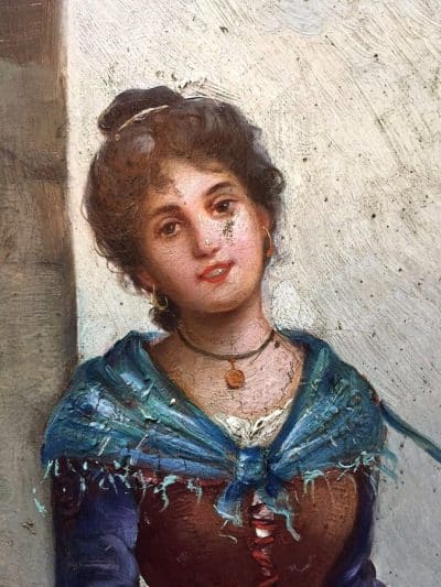 C Valensi Oil on board. 19th century Italian School 19th century Antique Art 6