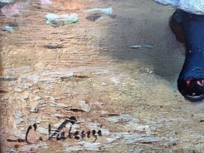 C Valensi Oil on board. 19th century Italian School - Image 5