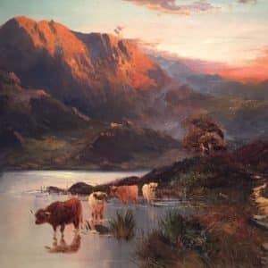 SOLD Gustave de Breanski. Highland landscape Oil Painting Breanski Antique Art