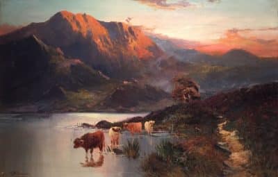 SOLD Gustave de Breanski. Highland landscape Oil Painting