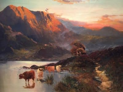 SOLD Gustave de Breanski. Highland landscape Oil Painting Breanski Antique Art 5