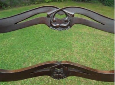 Pair Georgian style mahogany carved ladder back carver chairs - Image 6