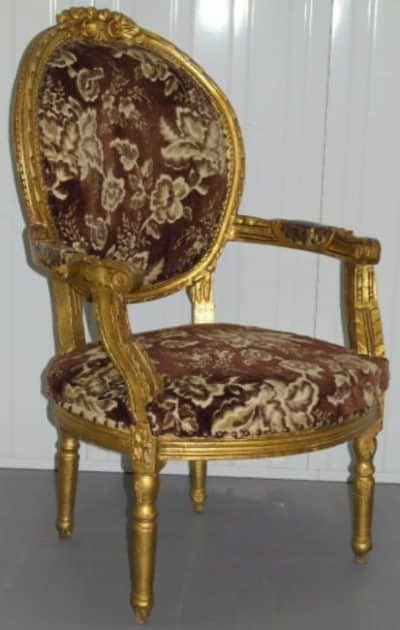 19th century French gilt occasional parlour chair 19th century Antique Chairs 3
