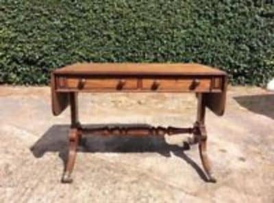 Georgian mahogany stretcher sofa table